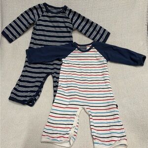 Toobydoo - Navy and Red Striped Kids Footies